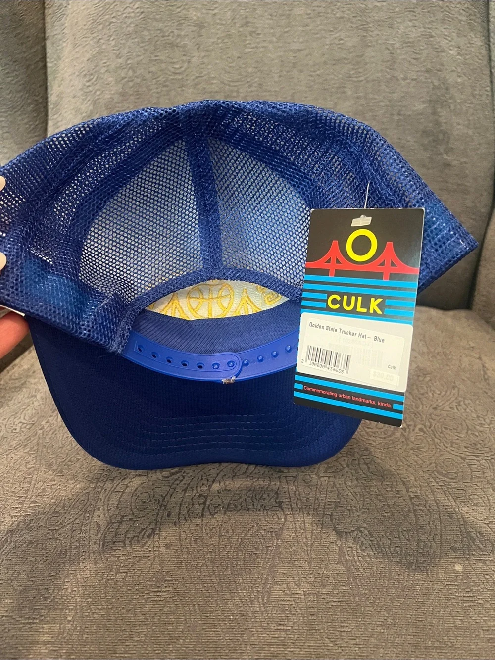 Golden State Blue Trucker Hat with Yellow Logo